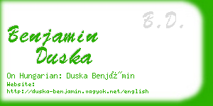 benjamin duska business card